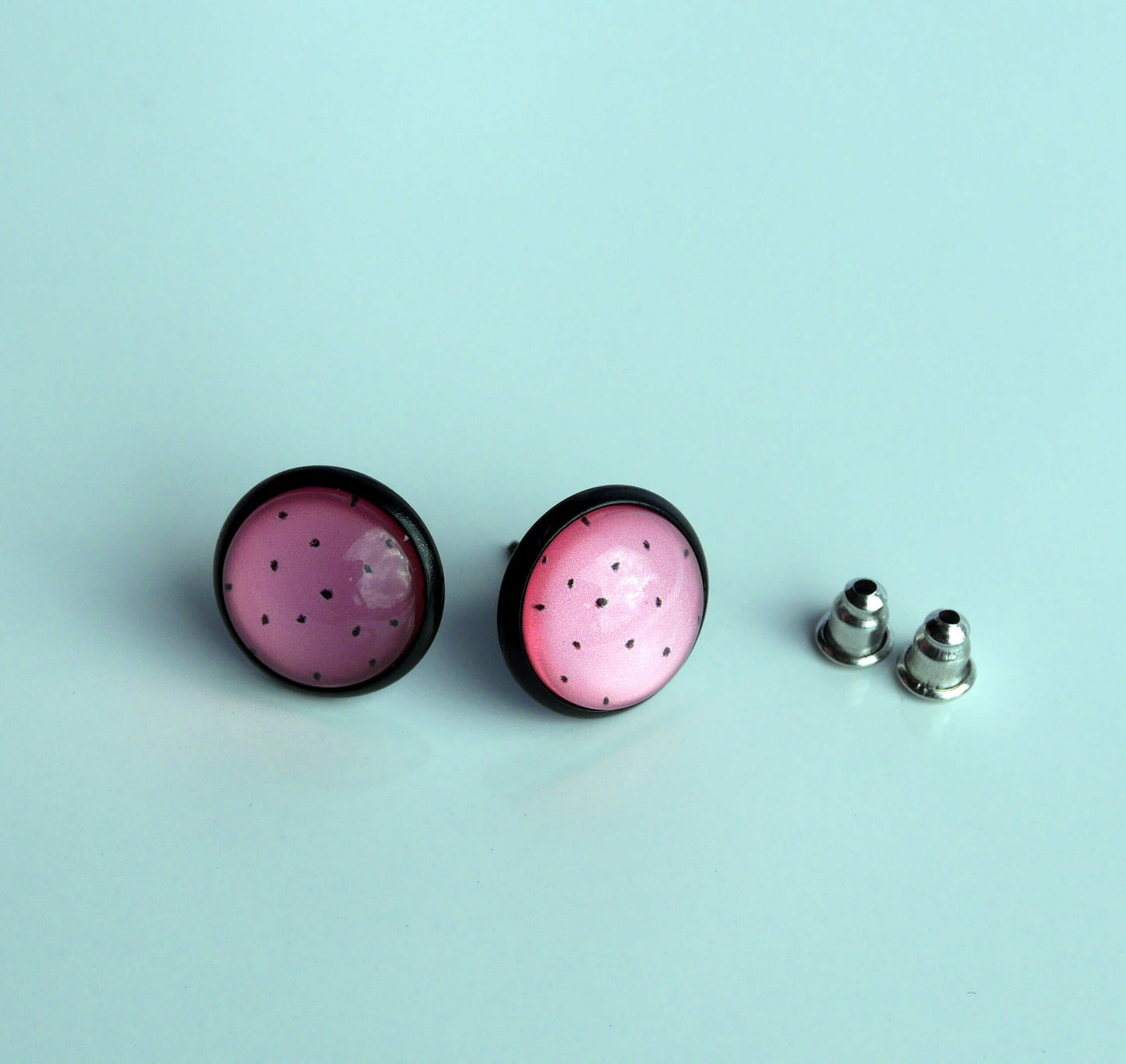 Pink Flamingo Purple Cat Watermelon Stud Earrings