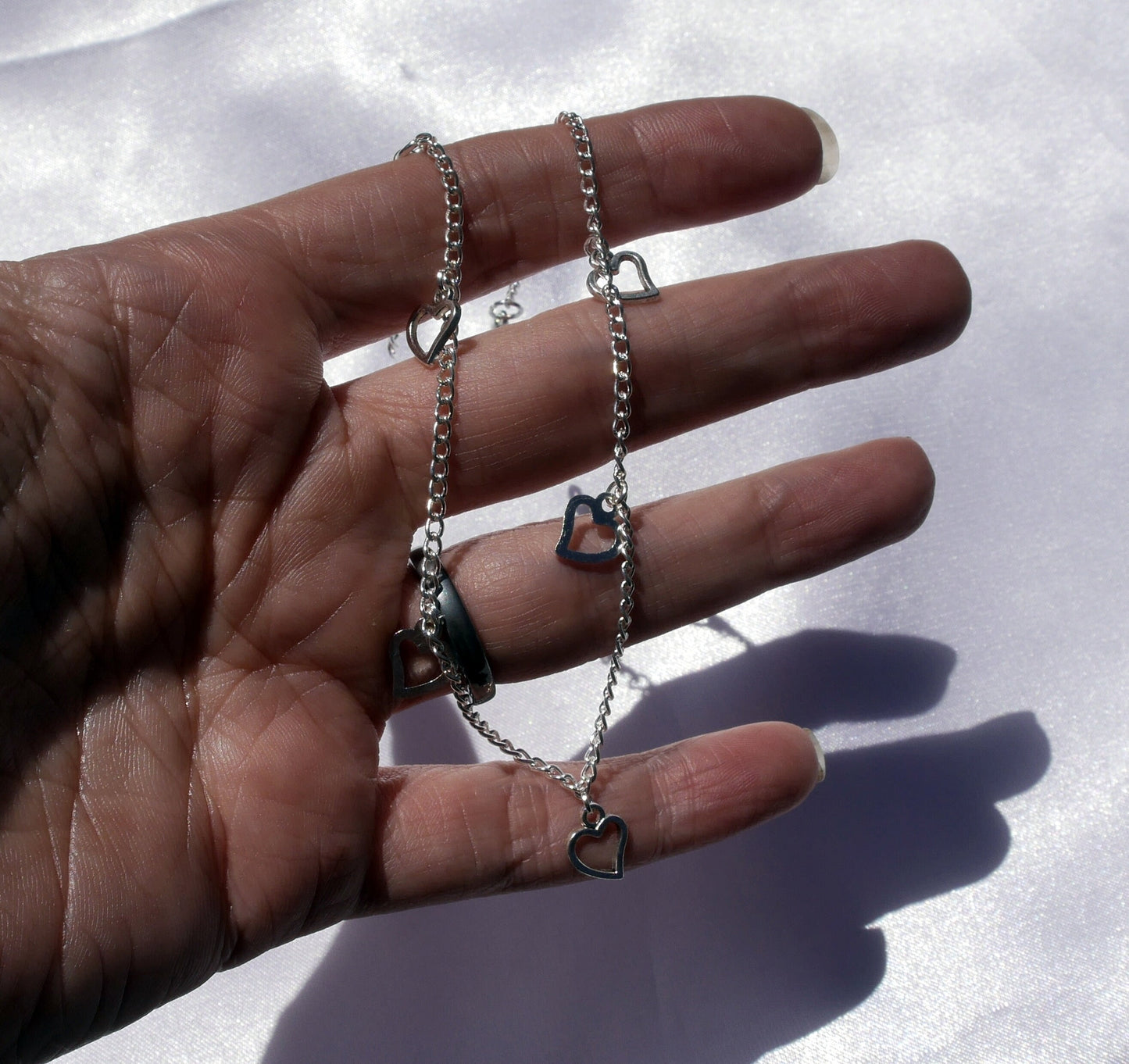 Heart Shaped Charm Ankle Bracelet