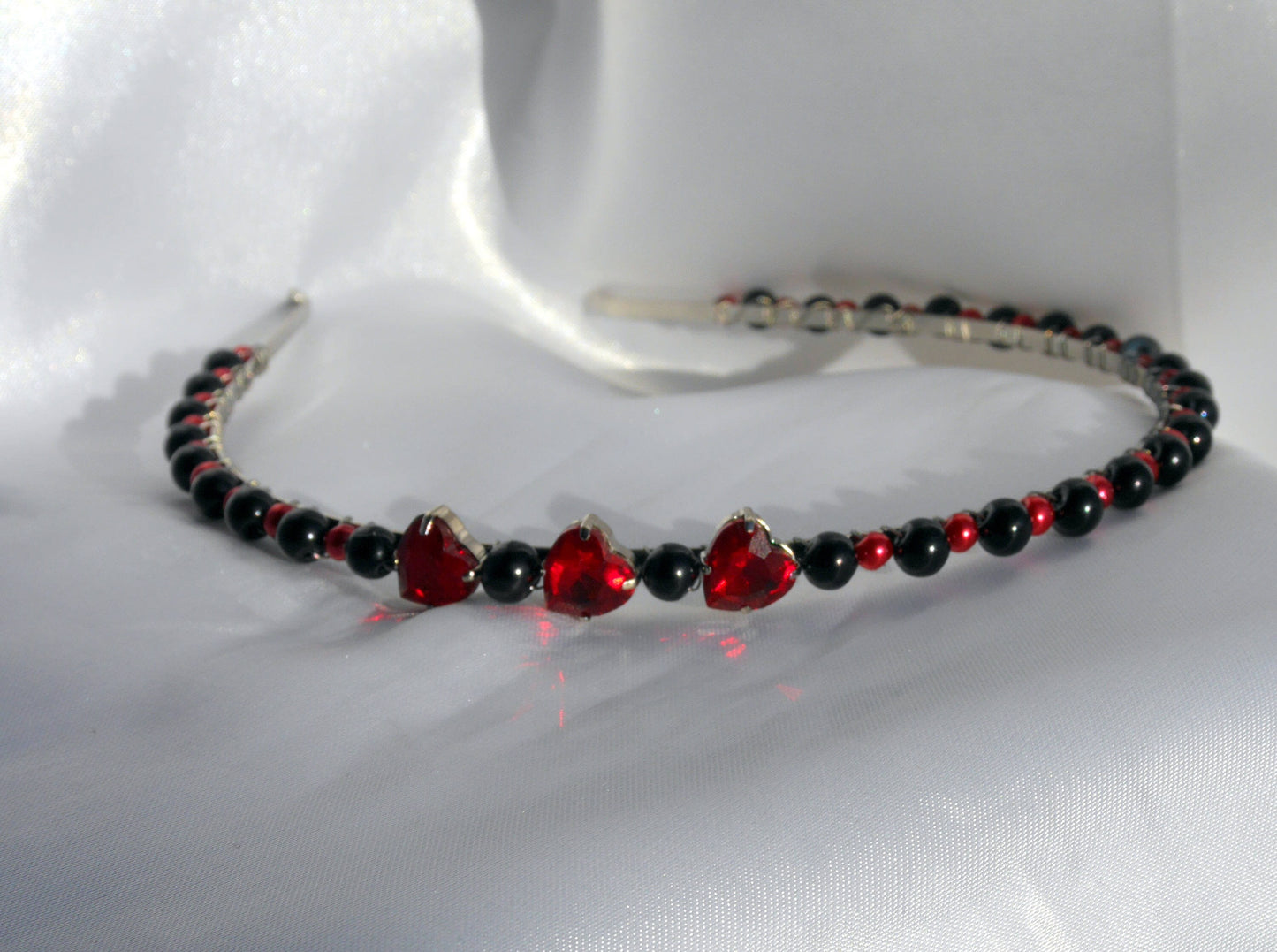Gothic Black and Red Prom Wedding Bridal Tiara Hair Band