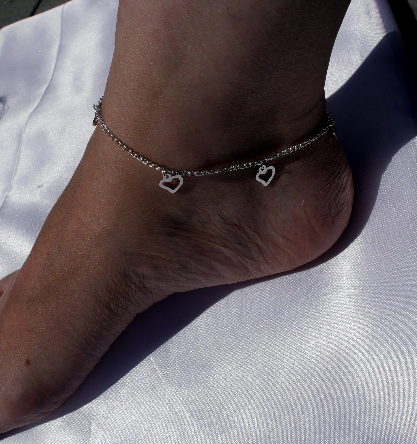 Heart Shaped Charm Ankle Bracelet