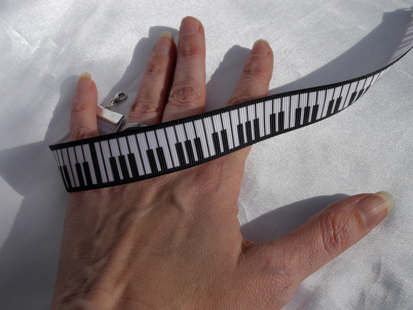 Black Music Theme Piano Key Print Choker (Non Elasticated)