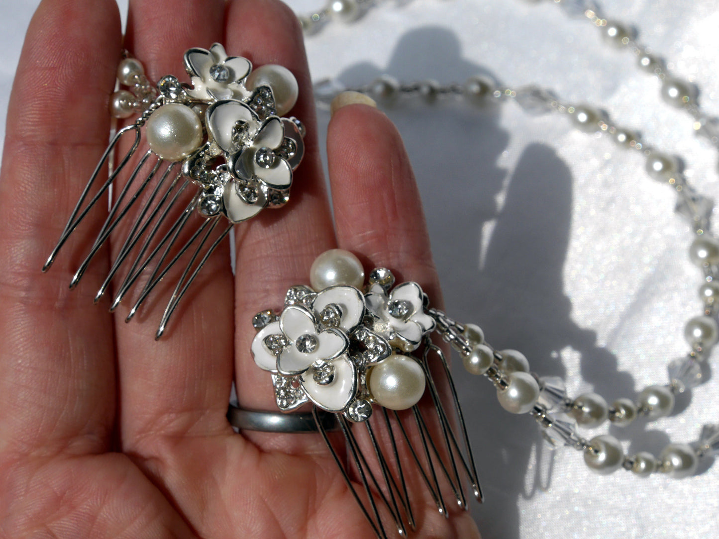 Floral Bridal Hair Chain Hair Accessory Piece