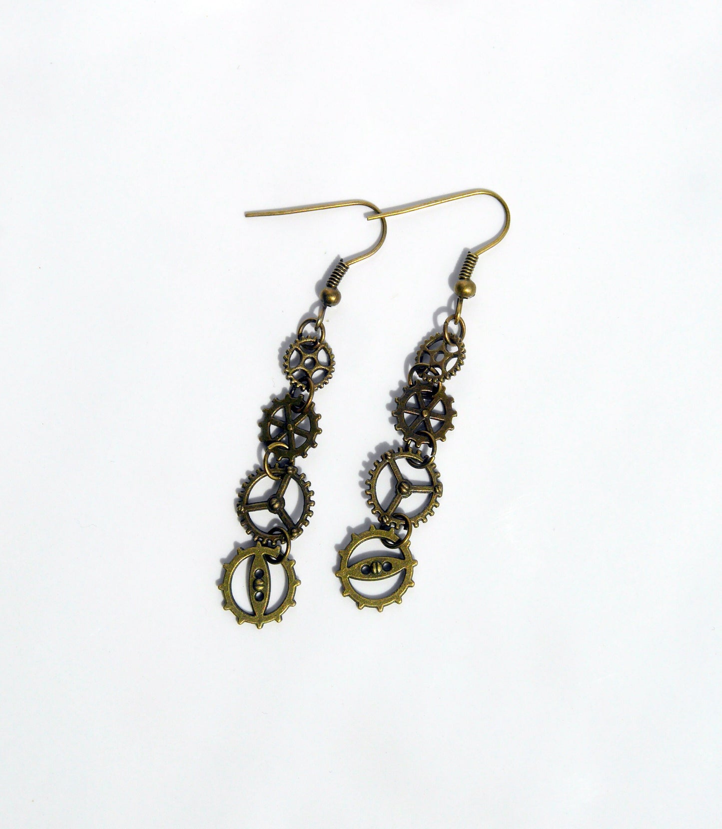 Bronze Tone Cog and Gear Steampunk Earrings