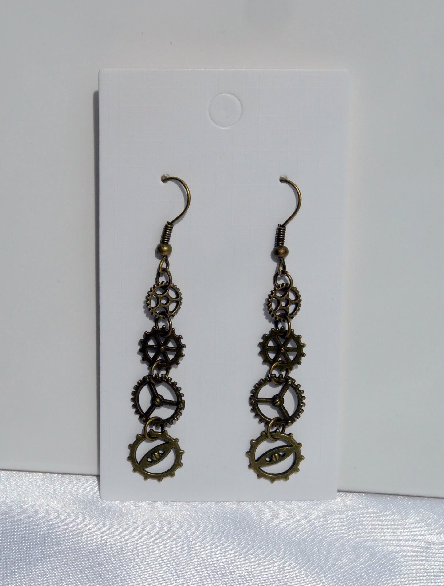 Bronze Tone Cog and Gear Steampunk Earrings