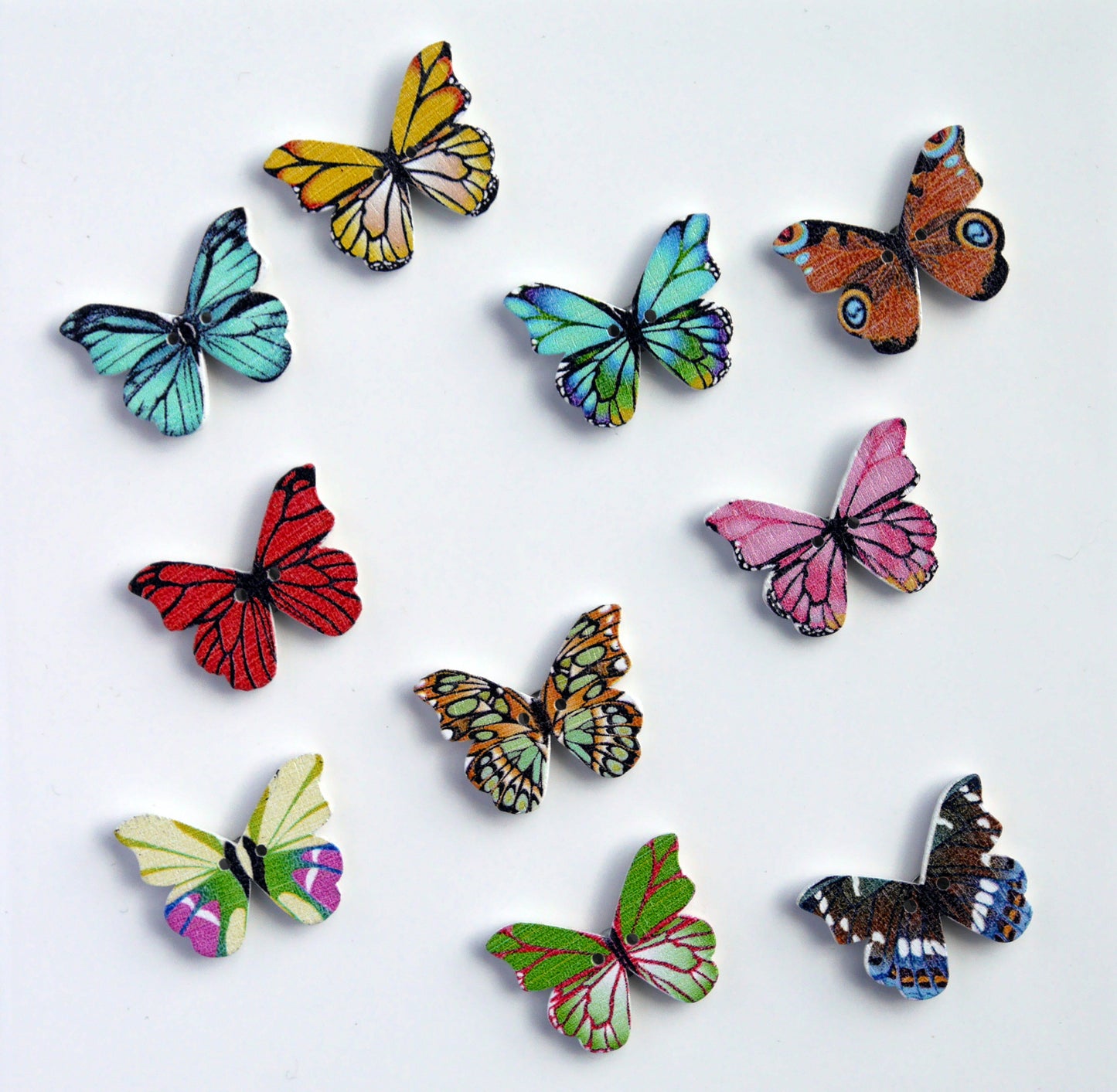 Butterfly Shaped Colourful Wooden Fridge Magnets