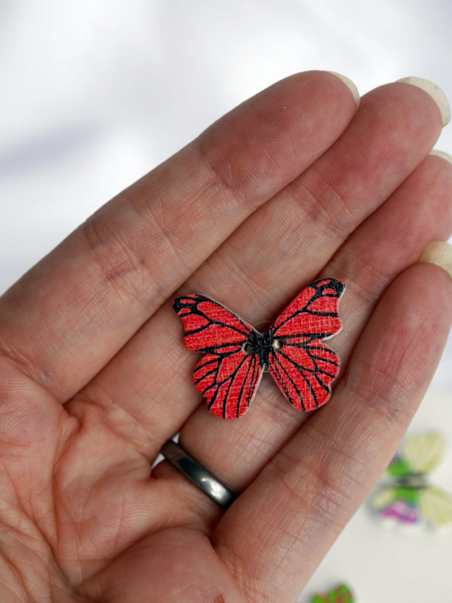 Butterfly Shaped Colourful Wooden Fridge Magnets