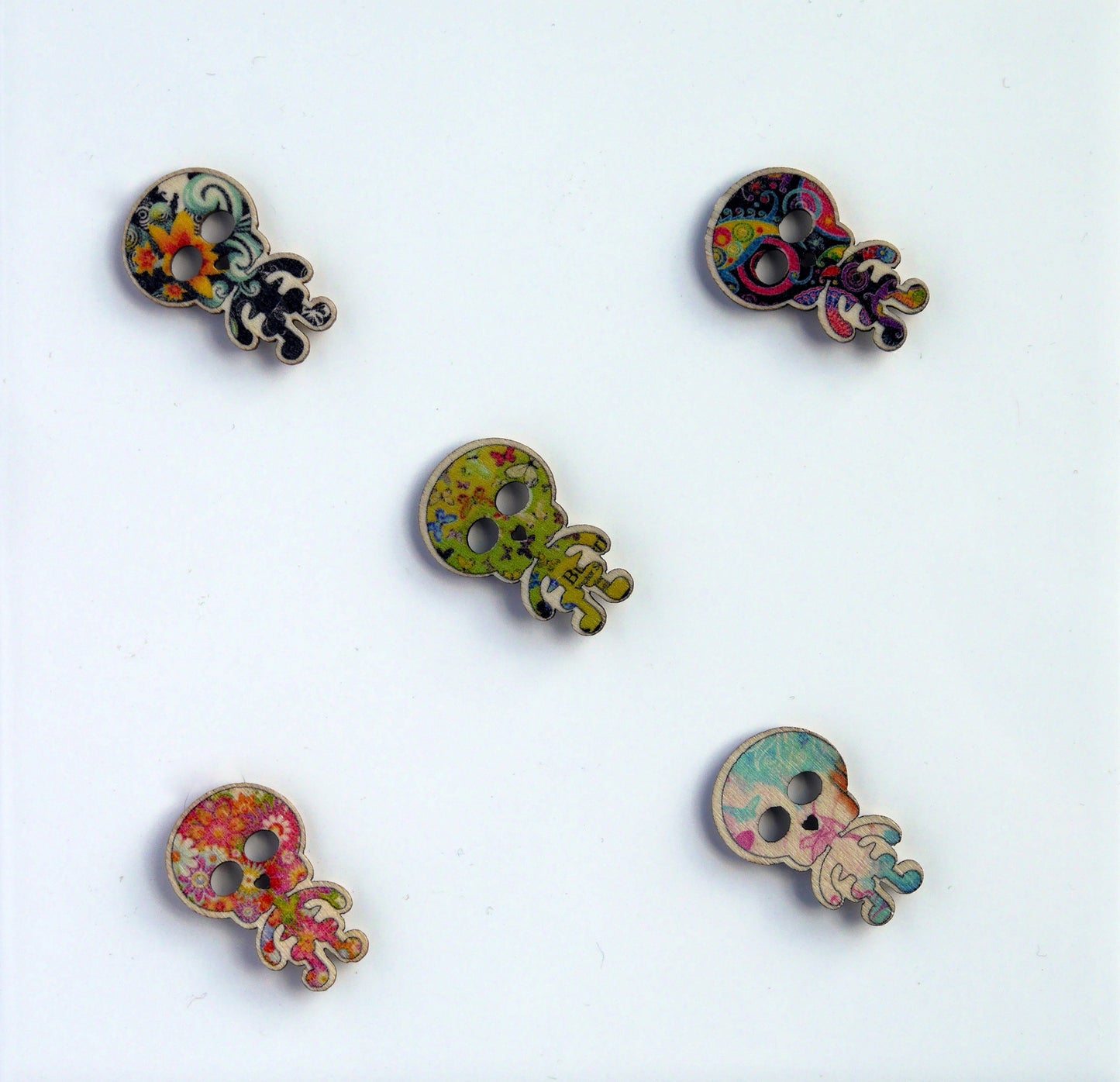 Skeleton Fridge Magnets, Skeleton Home Decorations, Skull Magnetic Decor, Skele Decorative Magnets, Set of 5 Fun Magnets, Colourful Magnets
