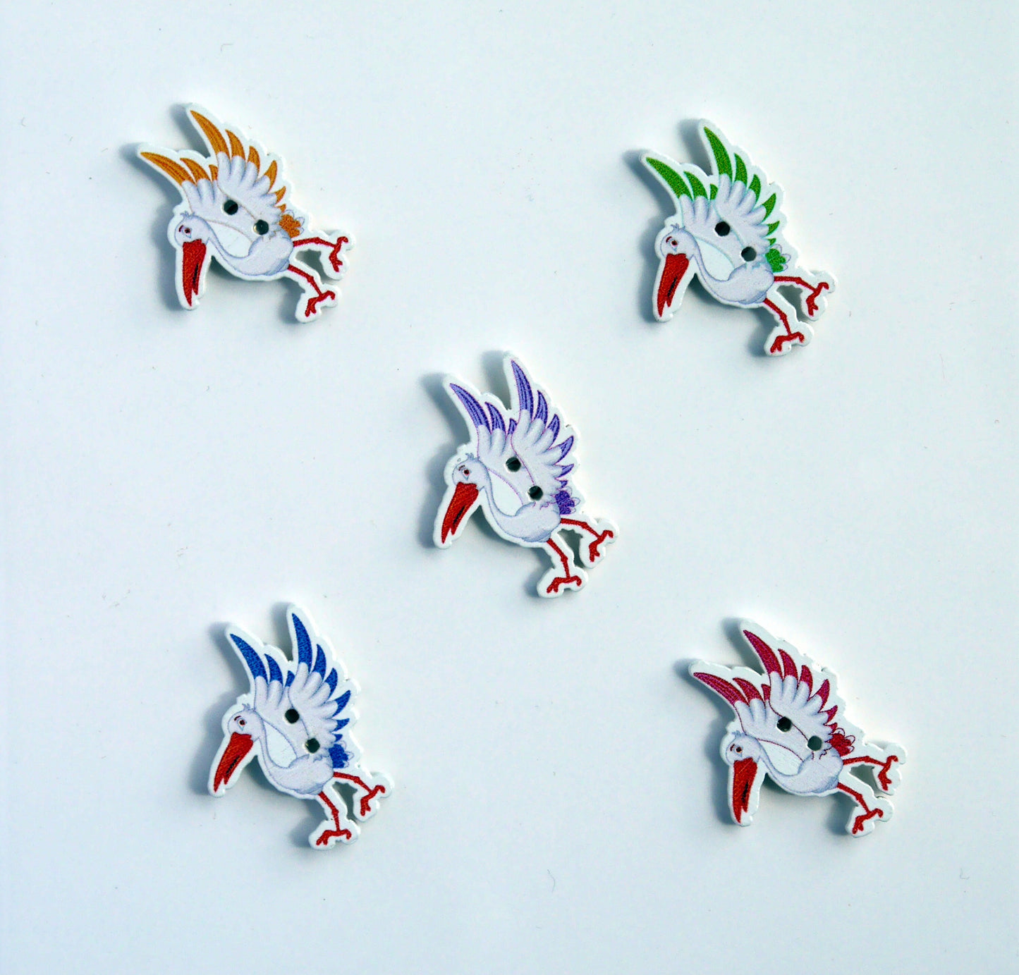 Stork Bird Fridge Magnets, Bird Home Decorations, Bird Magnetic Decor, Stork Bird Decorative Magnets, Set of 5 Fun Magnets