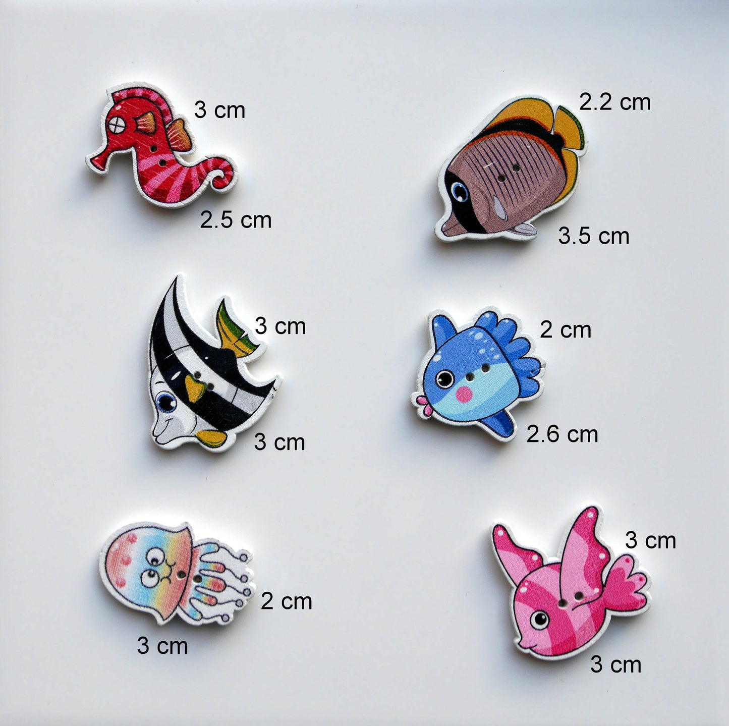 Aquatic Fish Shaped Fridge Magnets (Set of 5 Magnets)