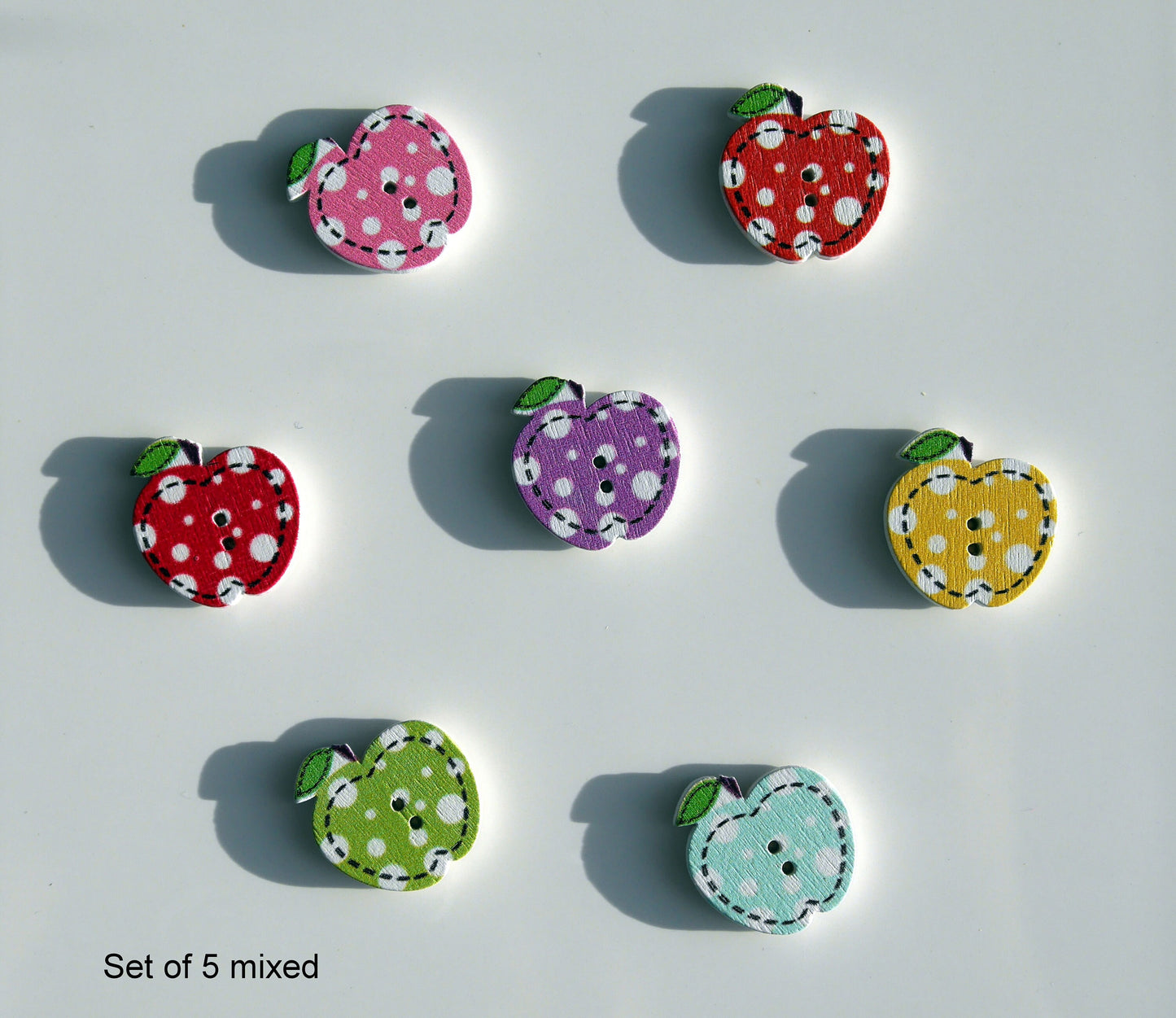 Colourful Mini Apple Shaped Fridge Magnets (Set of 5 Magnets)