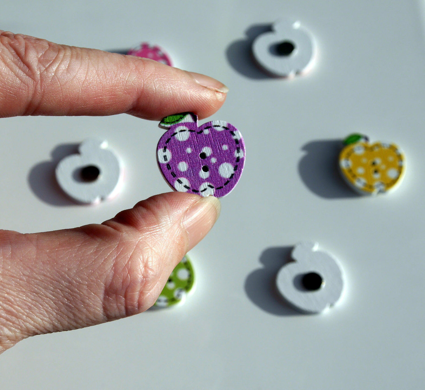 Colourful Mini Apple Shaped Fridge Magnets (Set of 5 Magnets)