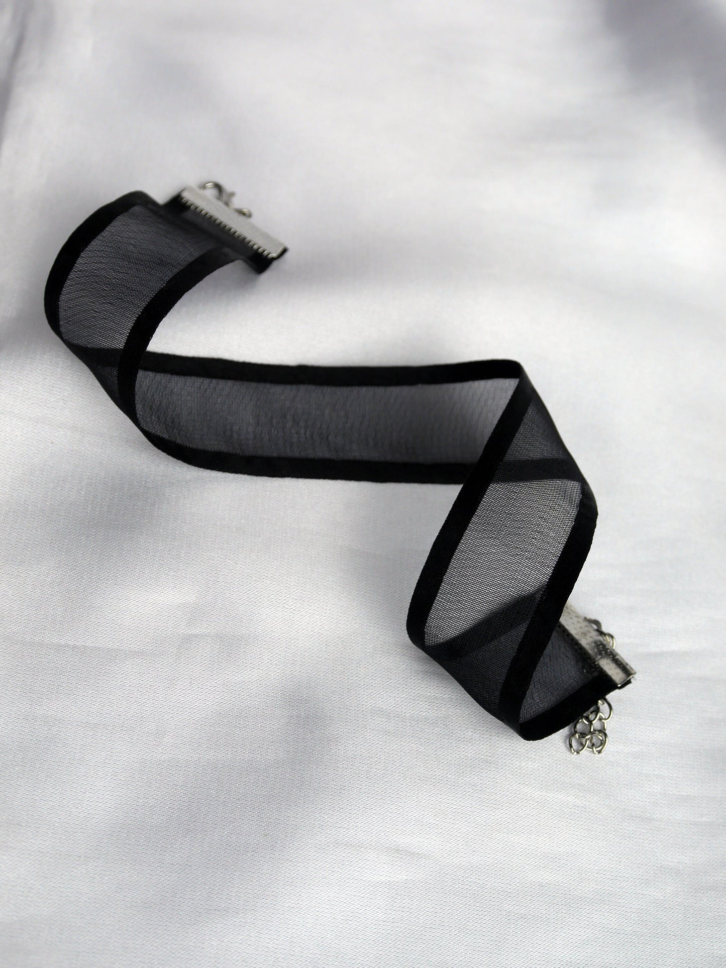 Black Lace Mesh Style Choker Necklace (Non Elasticated)