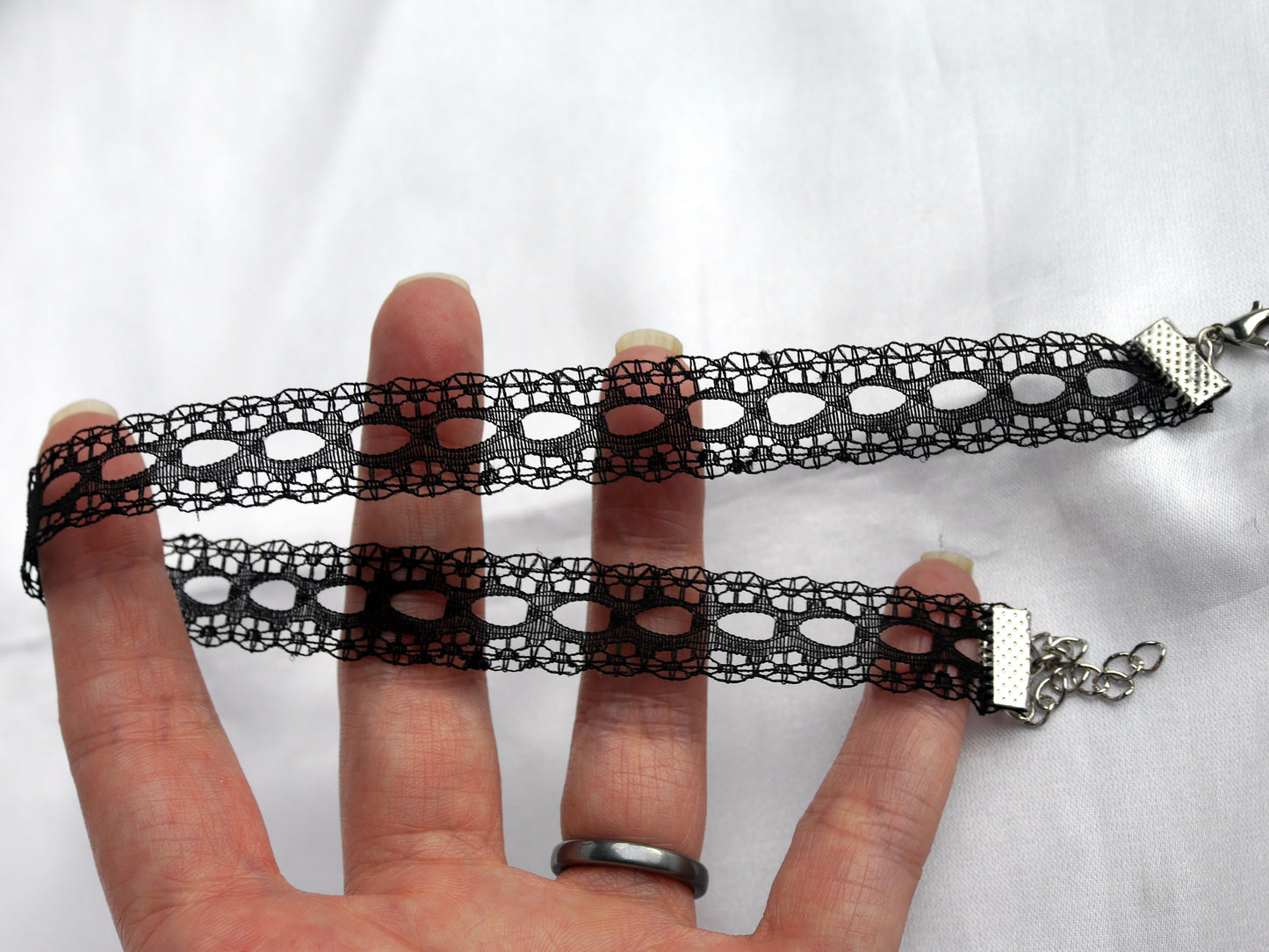 Black Lace Choker Extra Long (Non Elasticated)