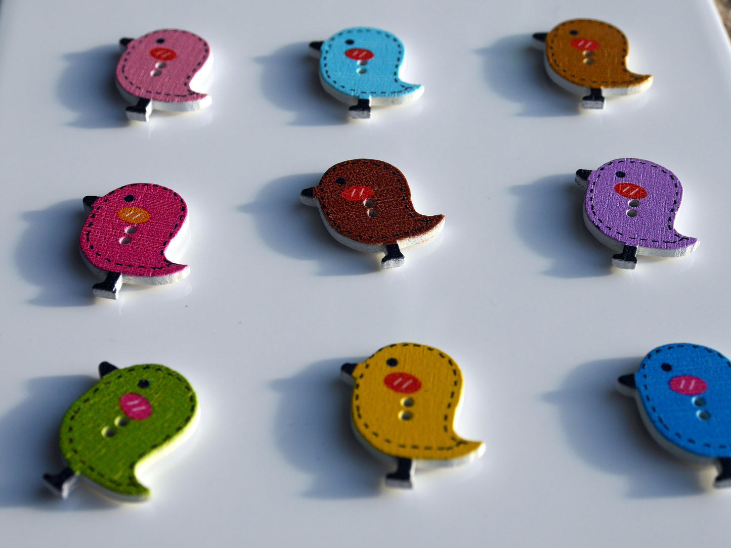 Chick Shaped Colourful Wooden Fridge Magnets (Set of 5 Magnets)