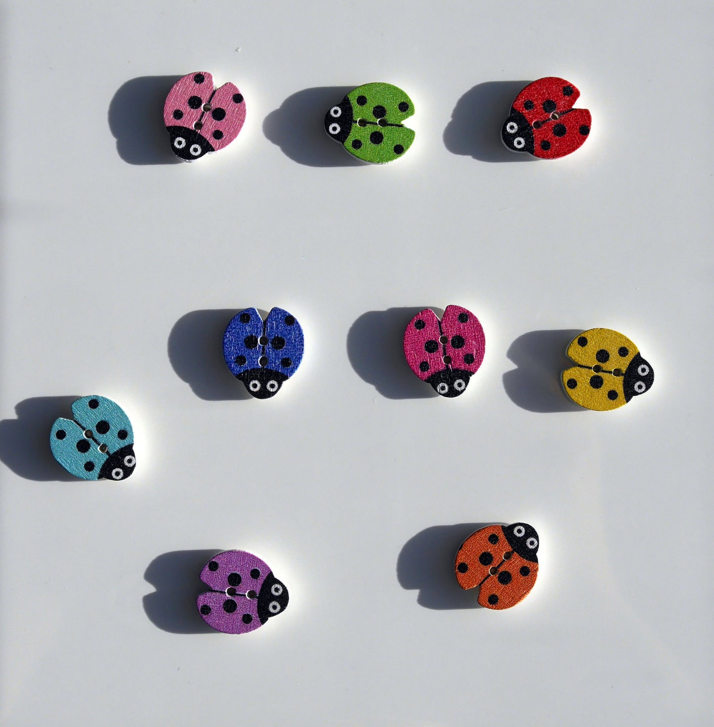Ladybird Lady Bug Shaped Mini Wooden Fridge Magnets (Set of 5 Magnets)