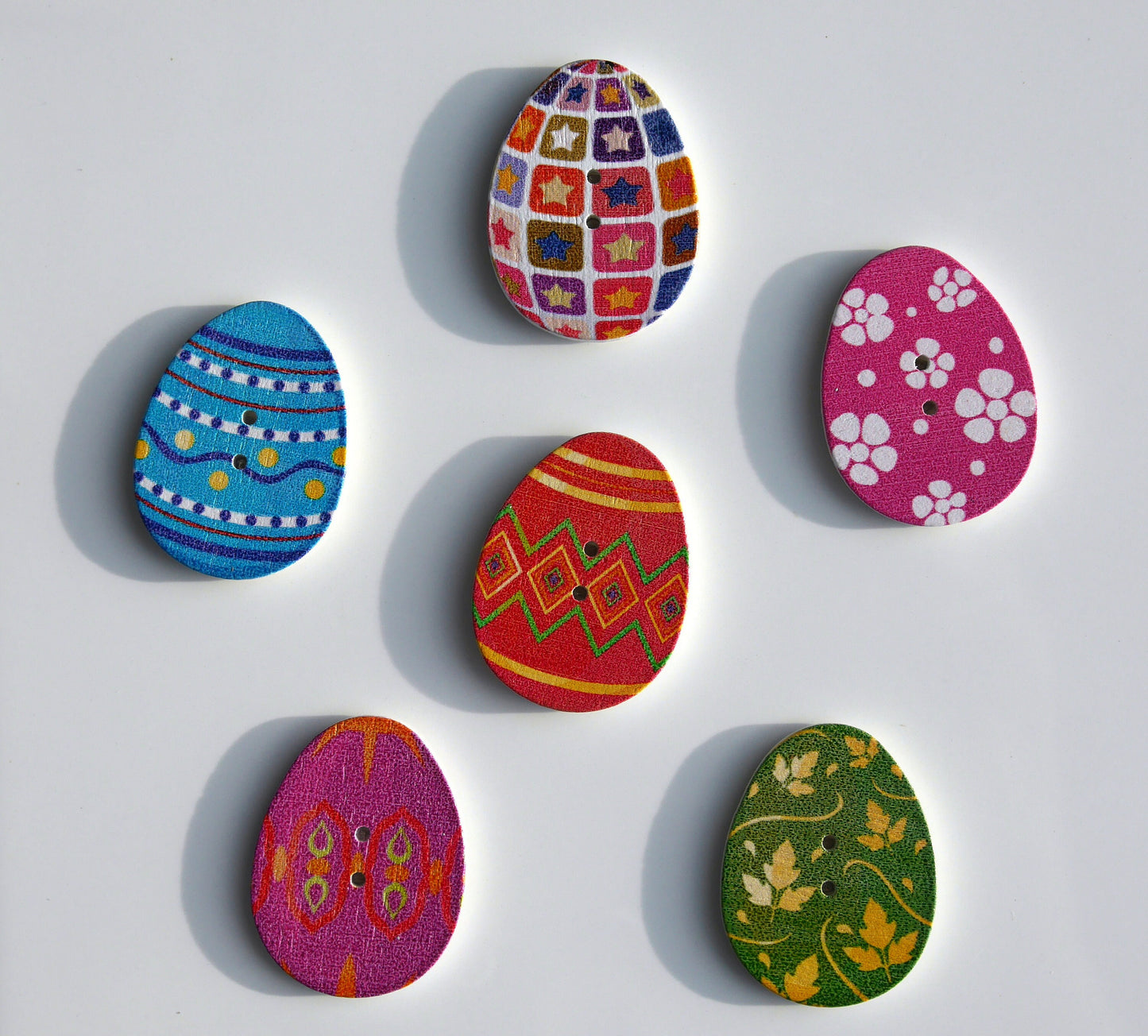 Easter Egg Colourful Wooden Fridge Magnets - (Set of 5 Magnets)