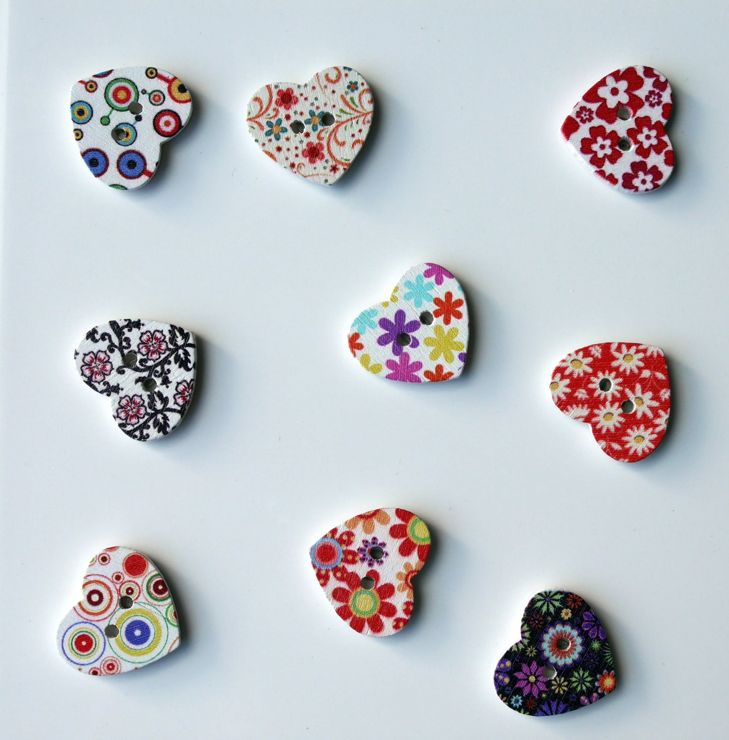 Love Heart Shaped Colourful Wooden Fridge Magnets (Set of 5 Magnets)