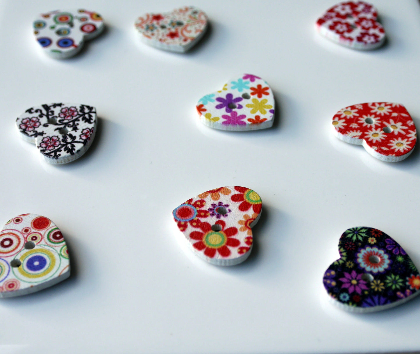 Love Heart Shaped Colourful Wooden Fridge Magnets (Set of 5 Magnets)
