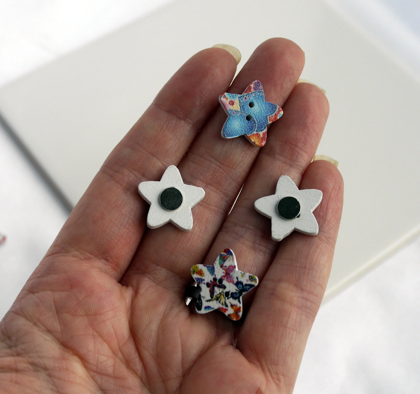 Star Shaped Fridge Magnets, Celestial Star Home Decorations, Star Magnetic Decorations, Star Celestial Magnets, Set of 5 Fun Star Magnets