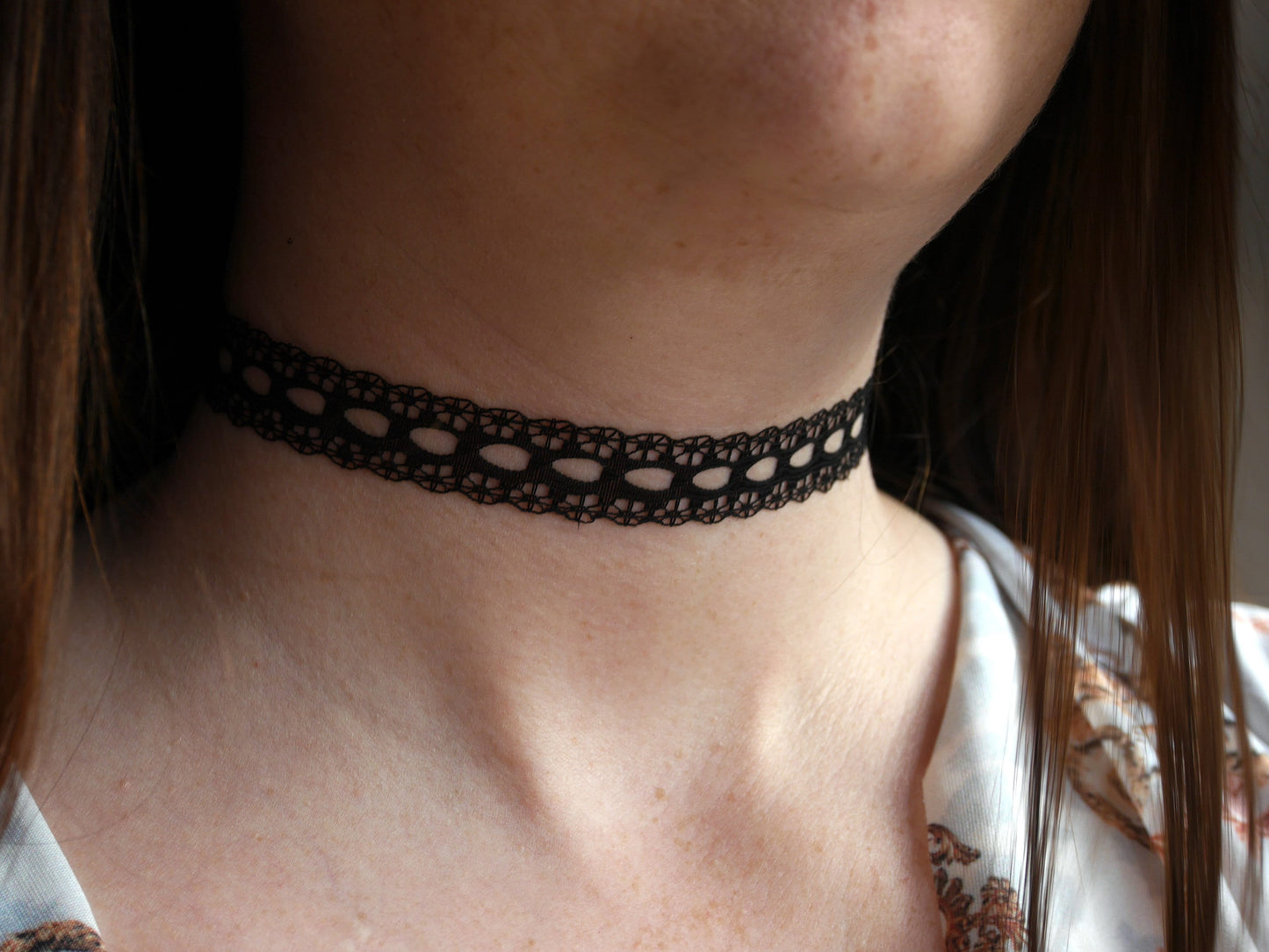 Black Lace Choker Extra Long (Non Elasticated)