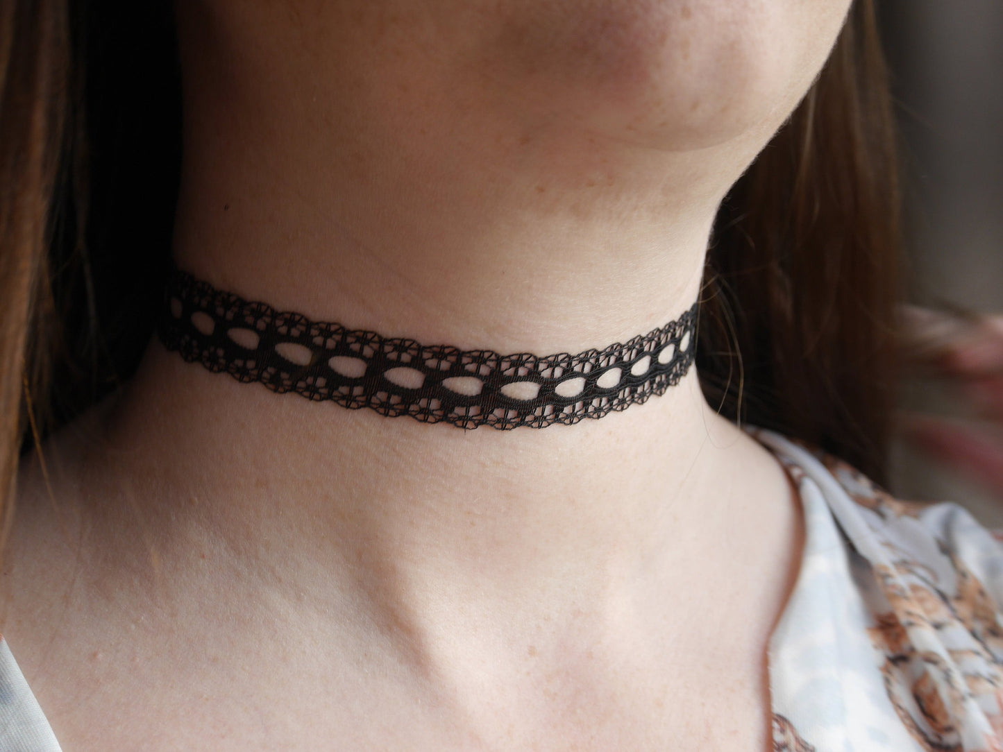 Black Lace Choker Extra Long (Non Elasticated)