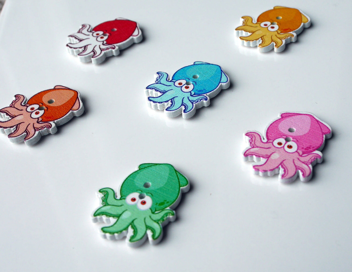 Aquatic Squid Octopus Shaped Magnets (Set of 5 Magnets)