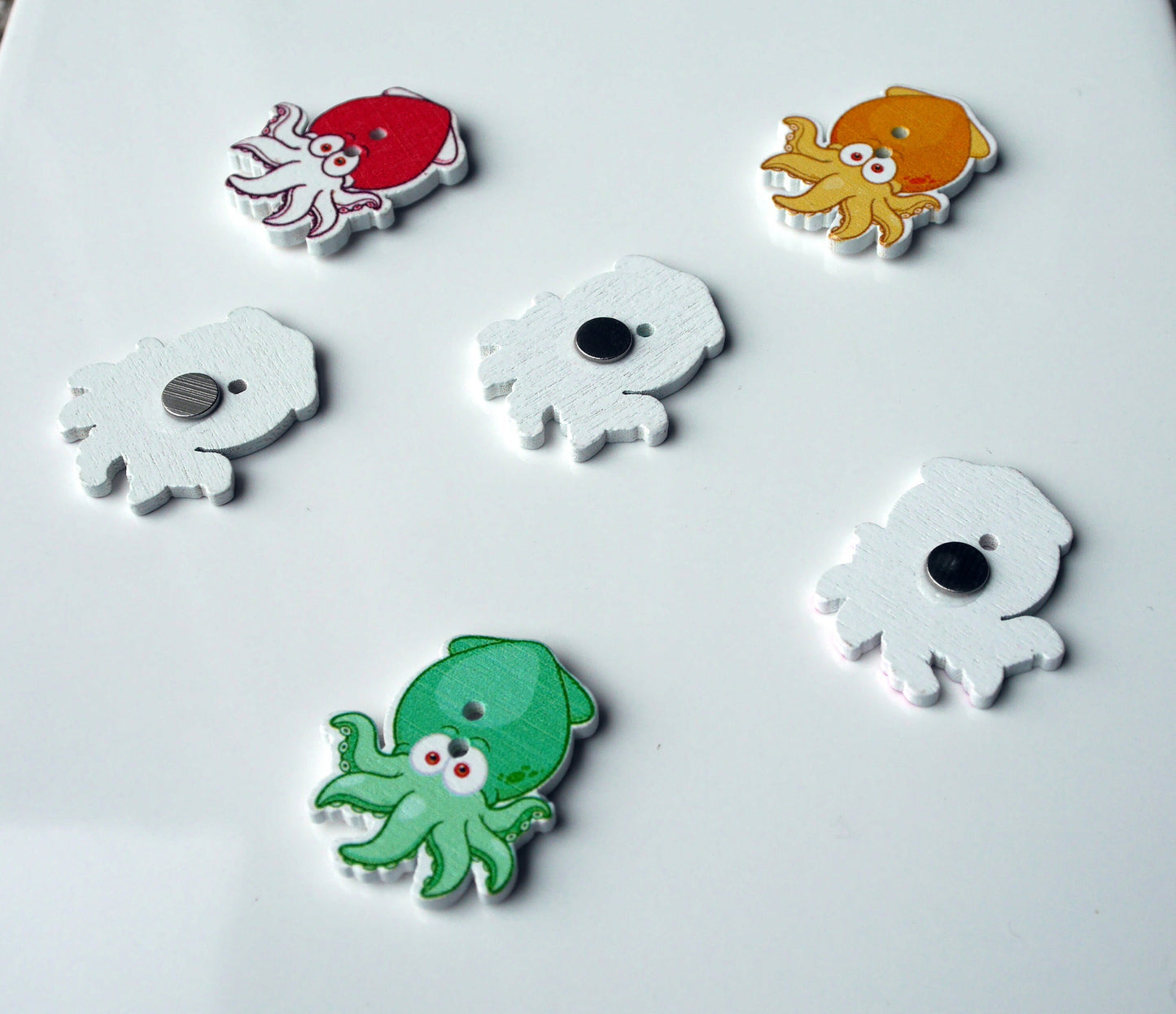 Aquatic Squid Octopus Shaped Magnets (Set of 5 Magnets)