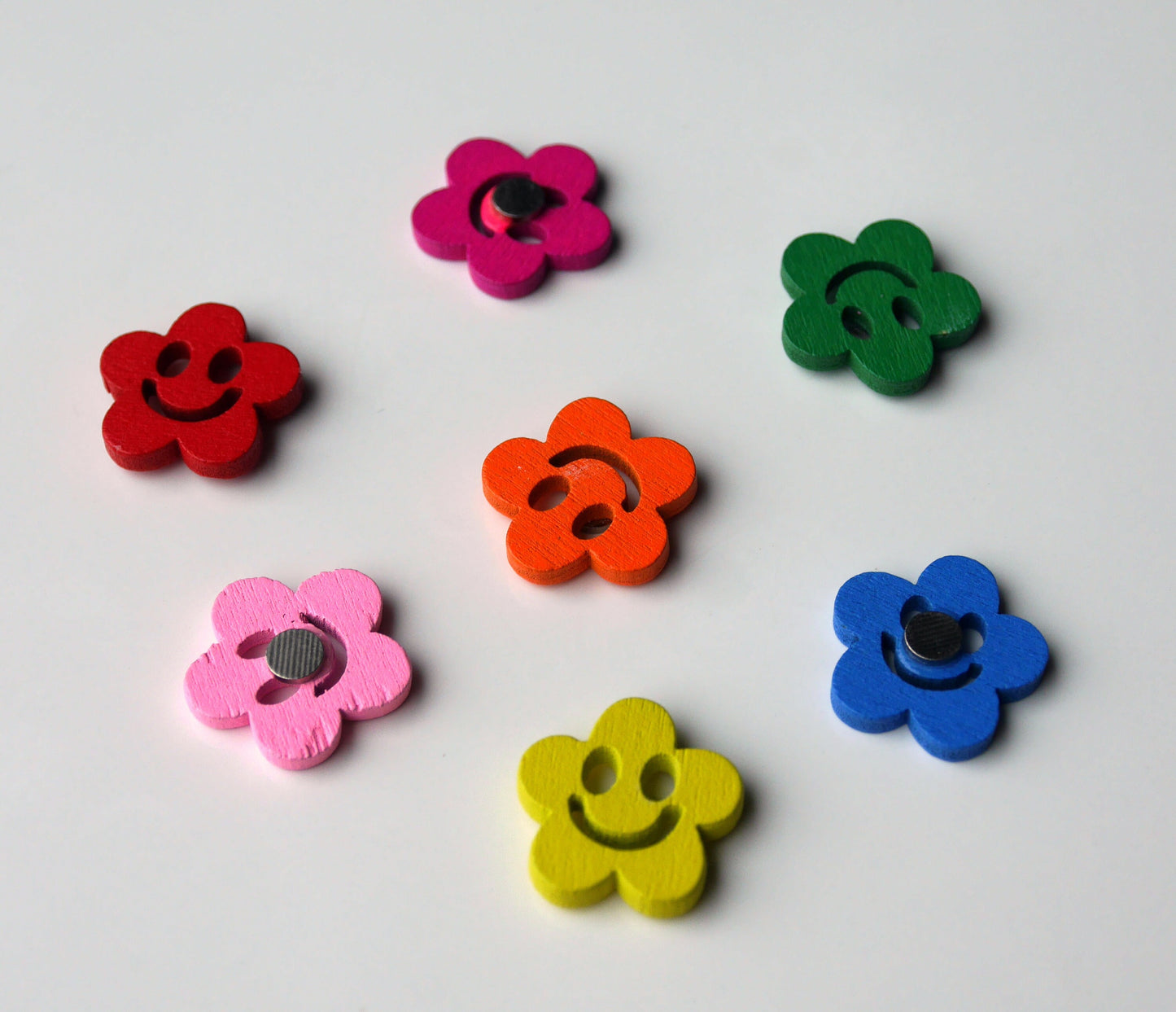 Happy Face Colourful Wooden Mini Fridge (Magnets Set of 5 Magnets)