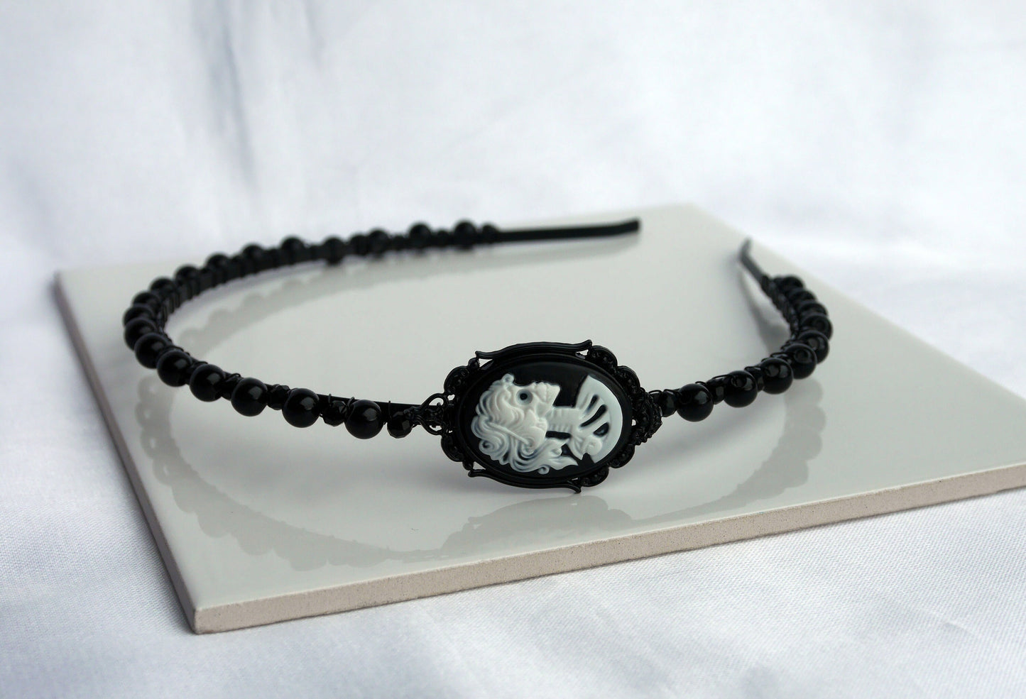 Black Skull Prom Wedding Tiara Hair Accessory