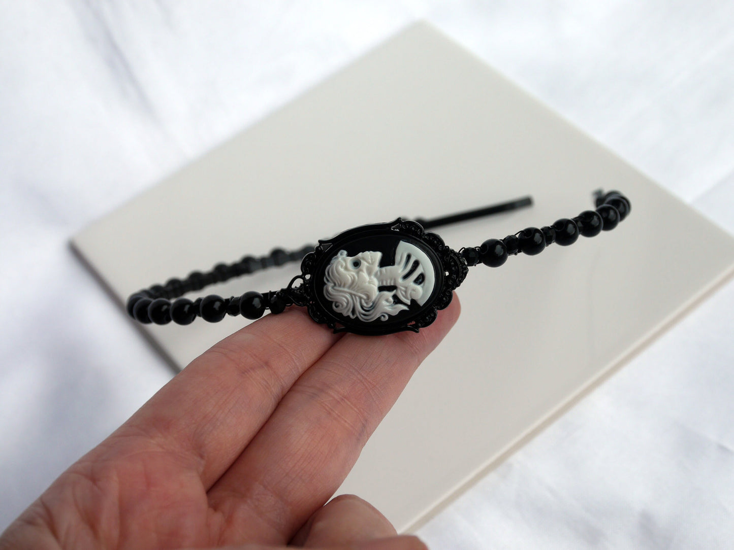 Black Skull Prom Wedding Tiara Hair Accessory