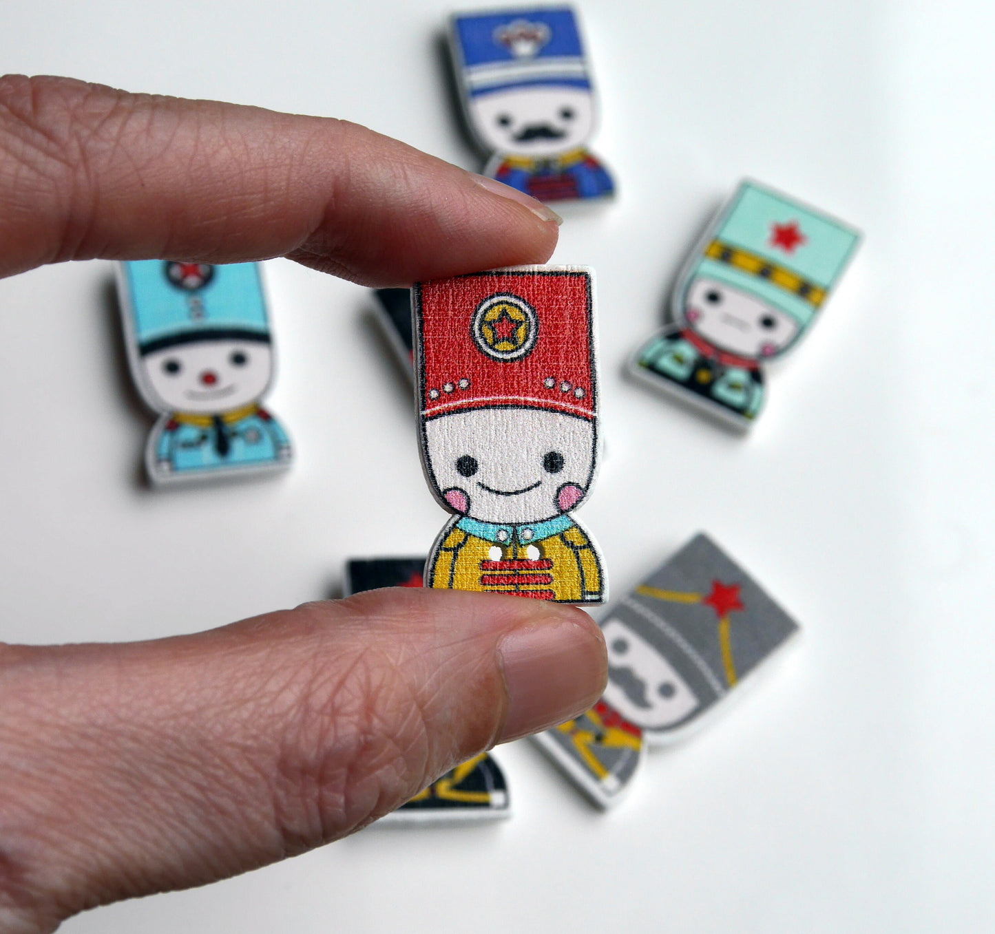 Marching Band Shaped Colourful Wooden Fridge Magnets (Set of 5 Magnets)