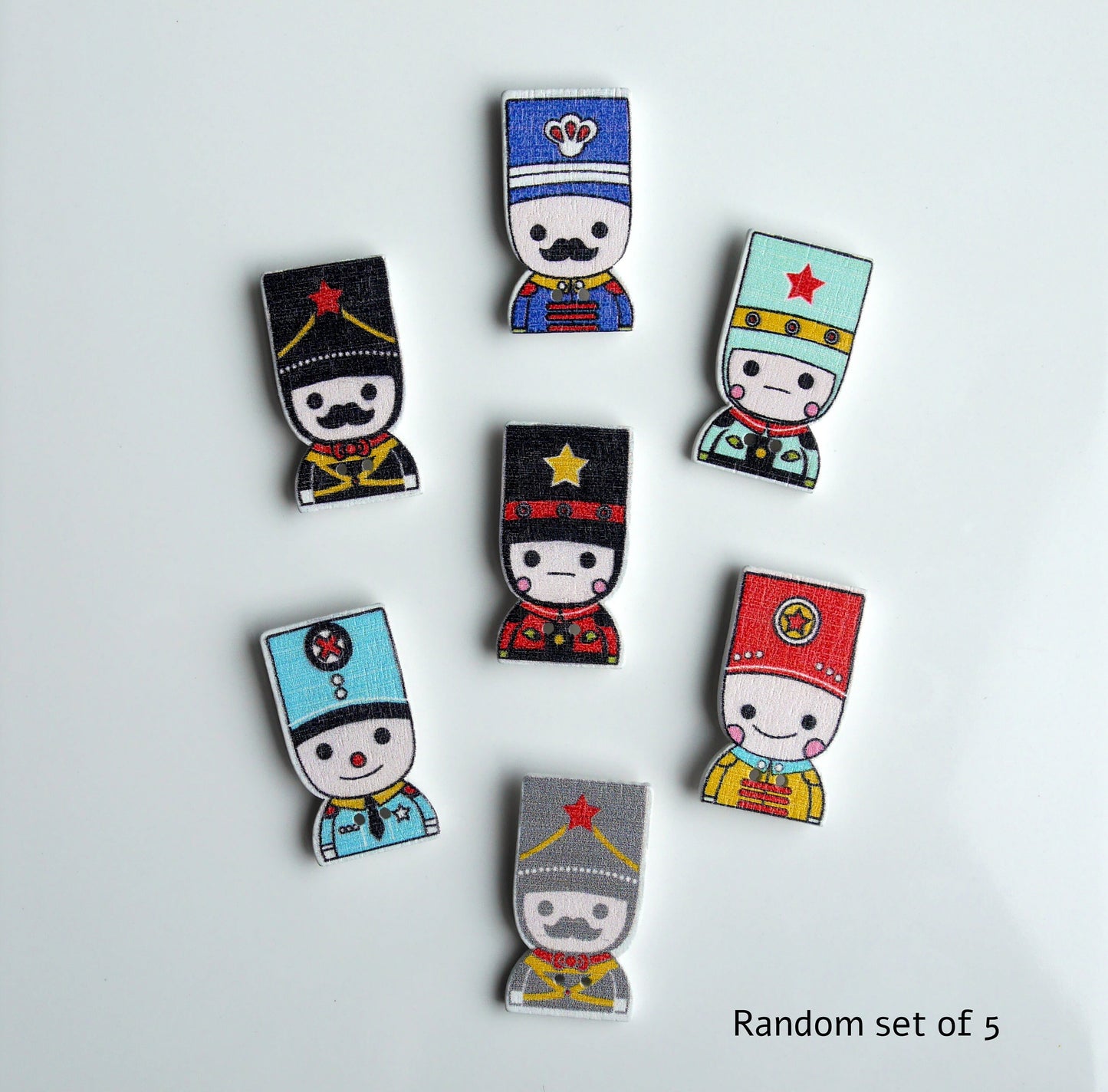 Marching Band Shaped Colourful Wooden Fridge Magnets (Set of 5 Magnets)