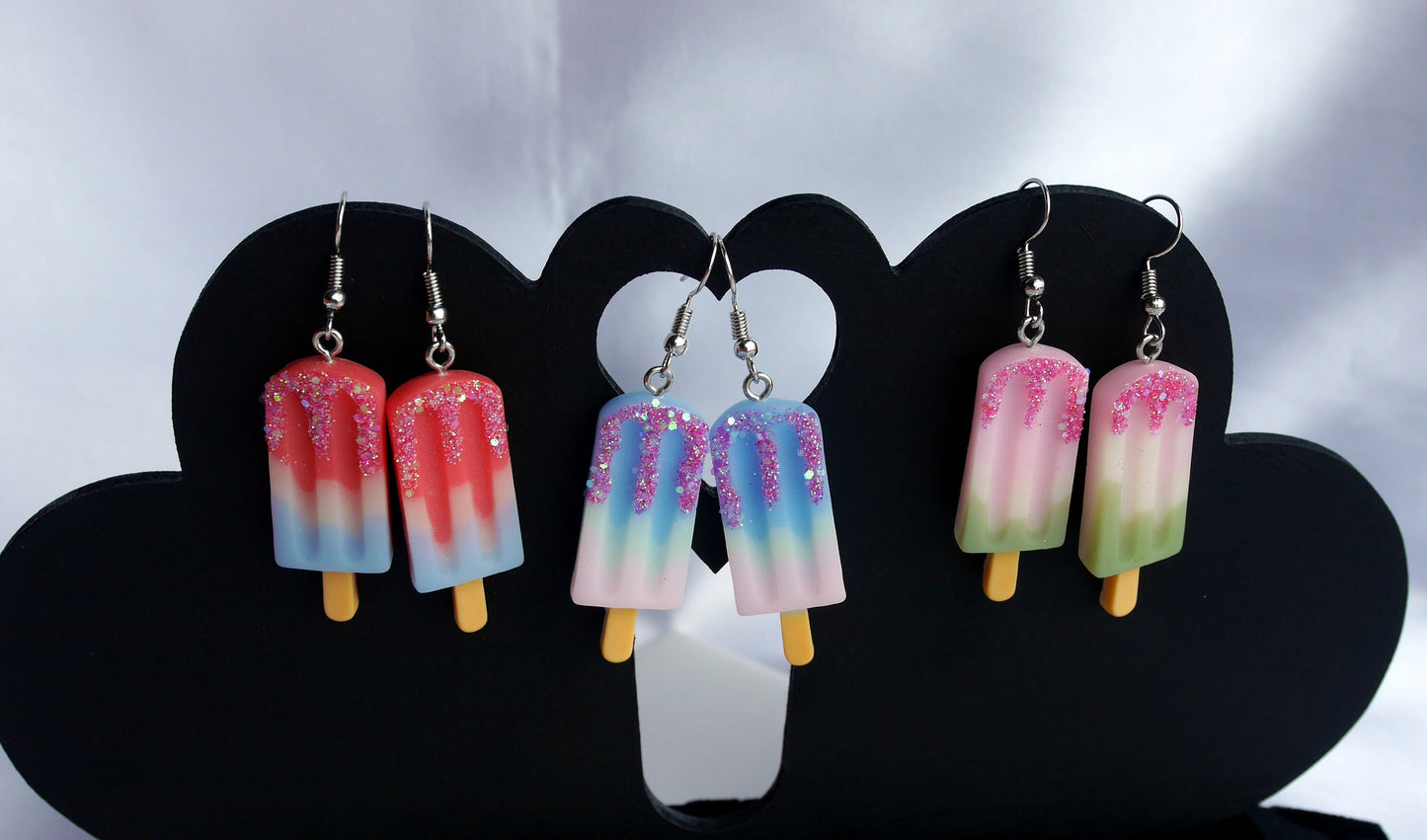 Heatwave Ice Lolly Popsicle Shaped Colourful Earrings