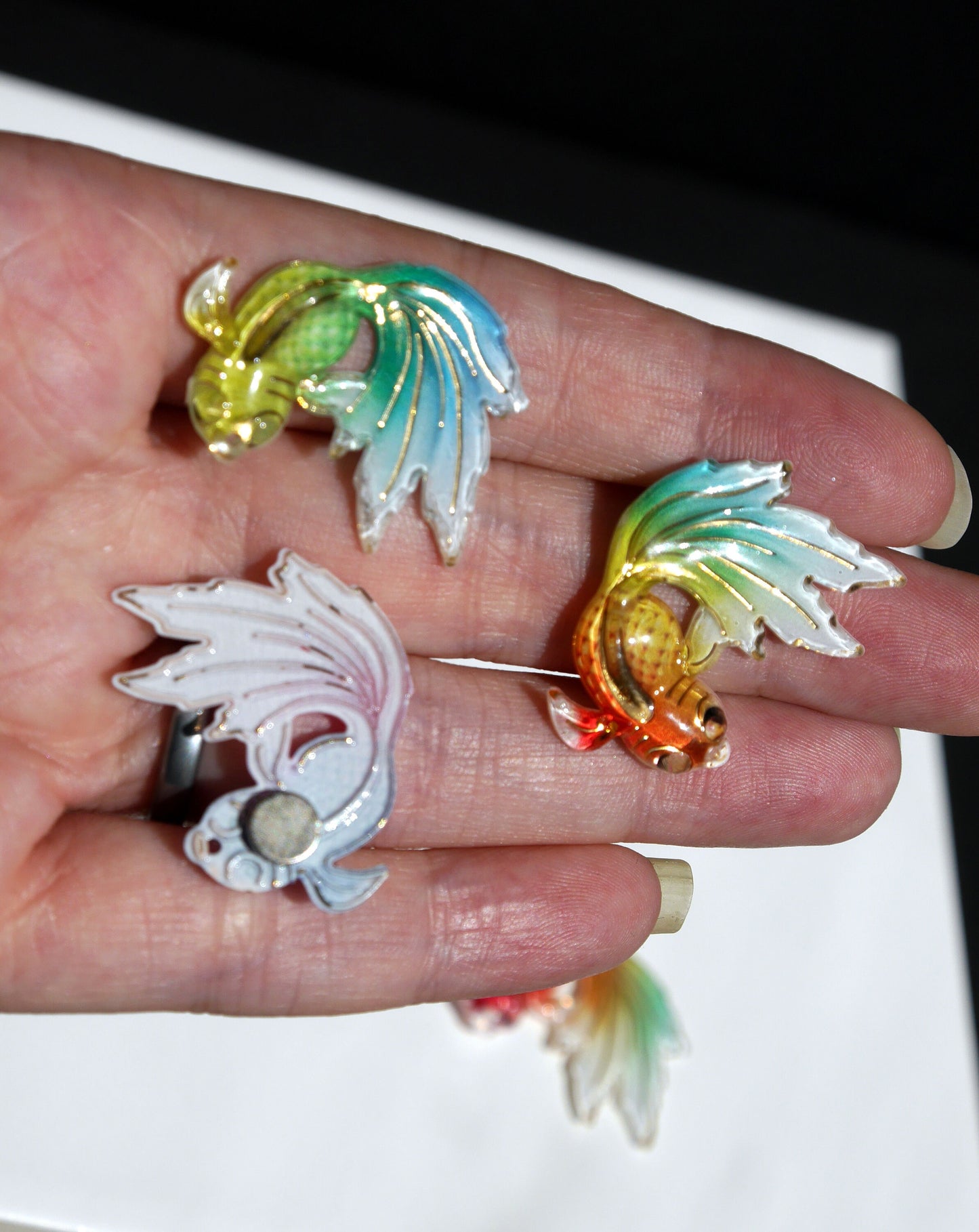 Colourful Aquatic Resin Fish Shaped Fridge Magnets (Set of 4 Magnets)