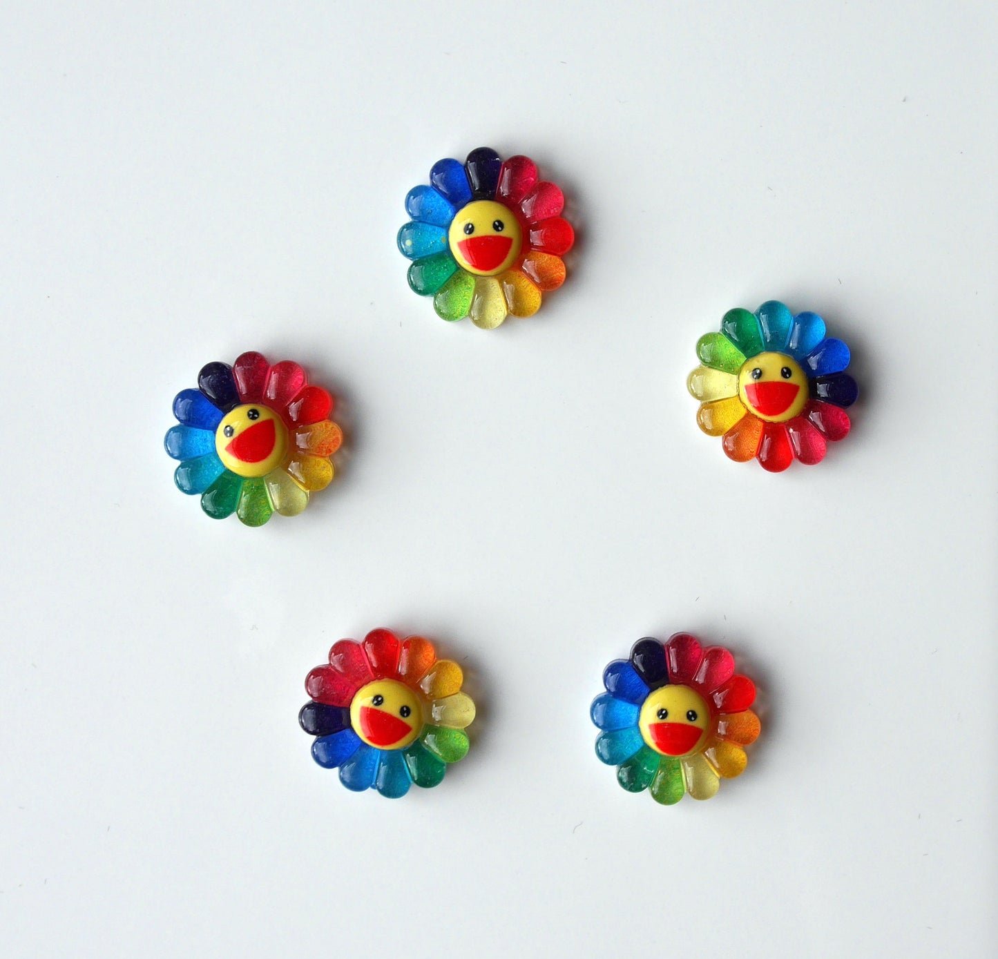 Smiley Face Fridge Magnets, Smiley Face Home Decorations, Smiling Happy Face Decorative Magnets, Set of 5 Fun Colourful Magnets,