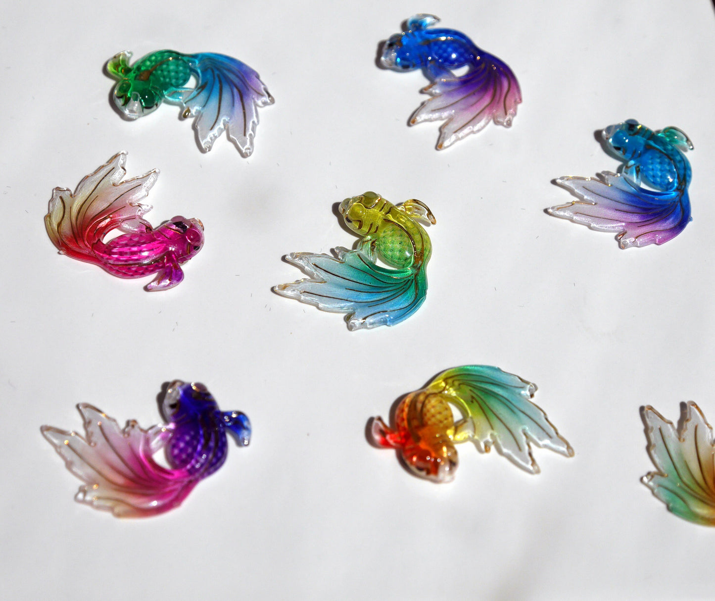 Colourful Aquatic Resin Fish Shaped Fridge Magnets (Set of 4 Magnets)
