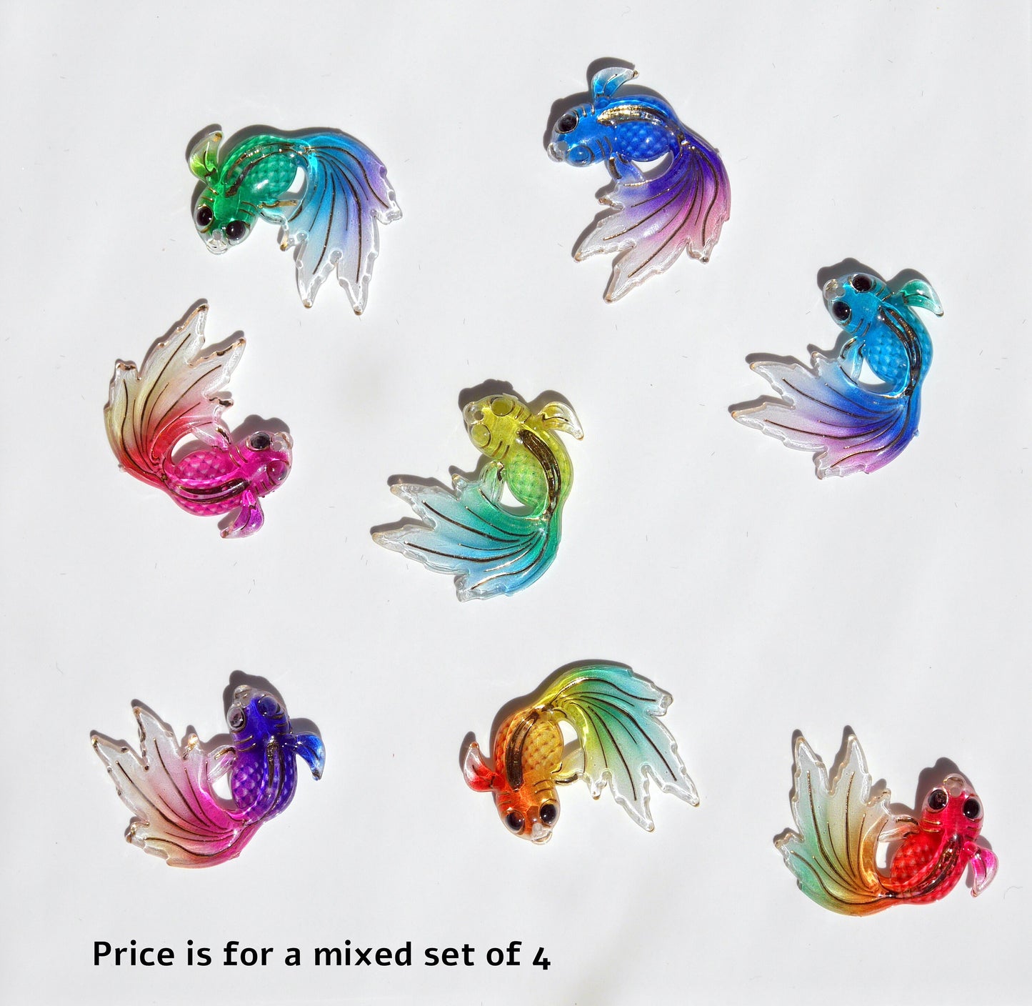 Colourful Aquatic Resin Fish Shaped Fridge Magnets (Set of 4 Magnets)