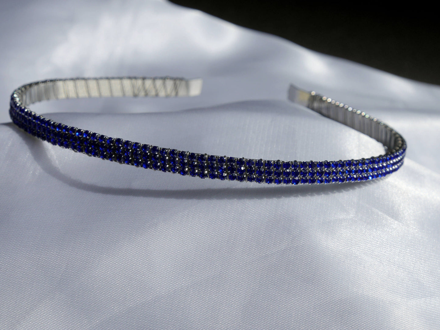 Blue Rhinestone Wedding Prom Tiara Hair Accessory