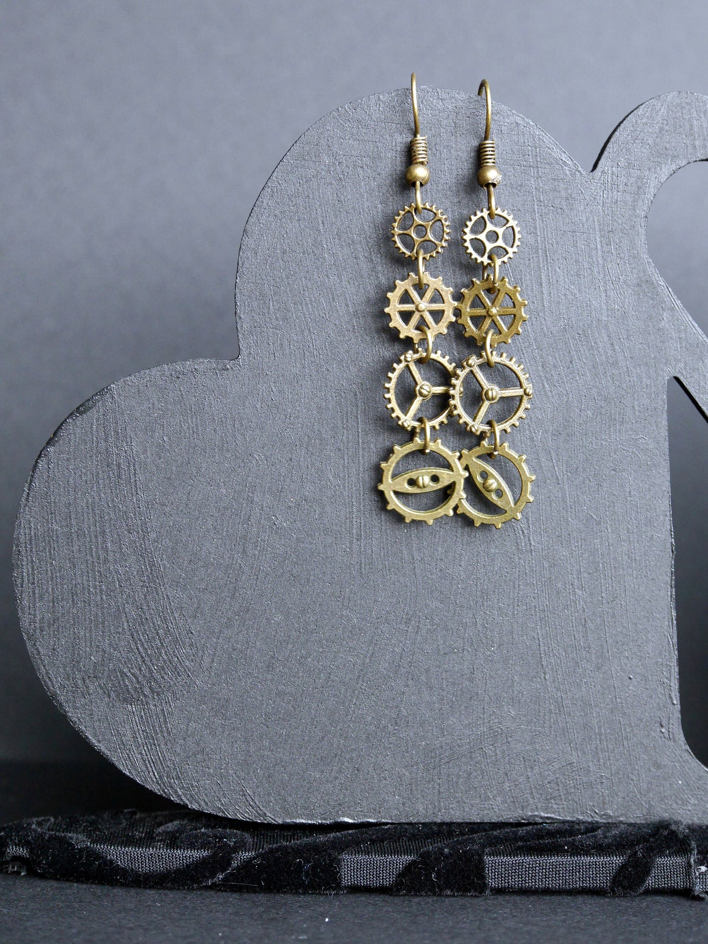 Bronze Tone Cog and Gear Steampunk Earrings