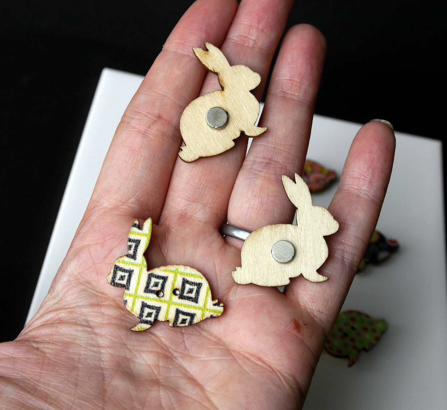 Bunny Rabbit Shaped Fridge Magnets - (Set of 5 Magnets)