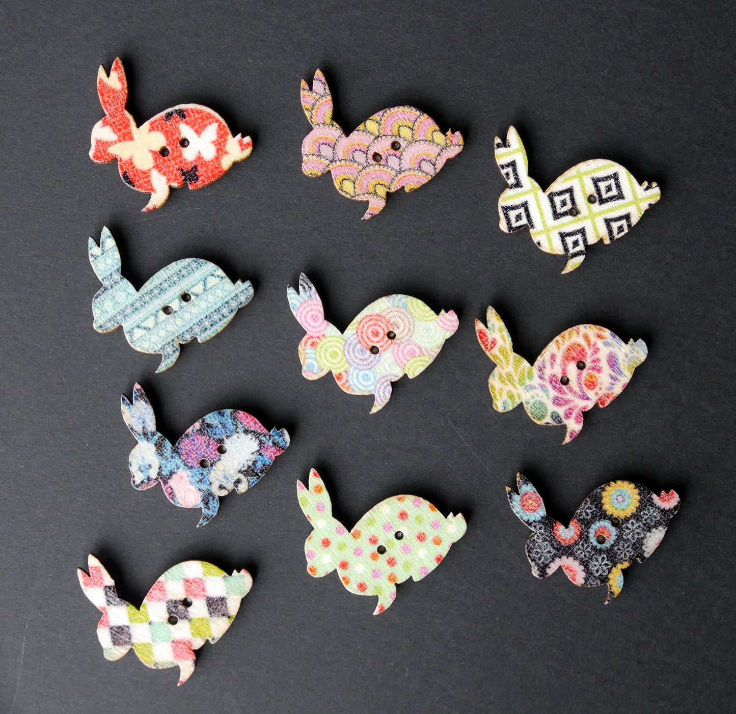 Bunny Rabbit Shaped Fridge Magnets - (Set of 5 Magnets)
