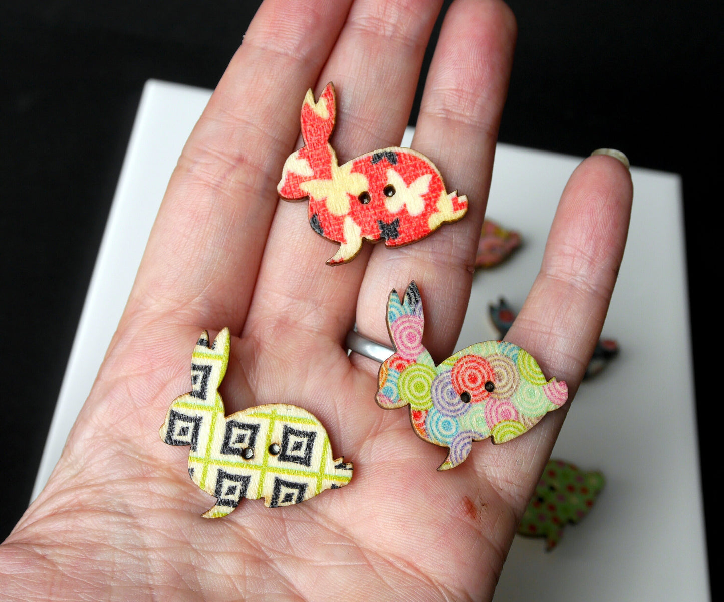Bunny Rabbit Shaped Fridge Magnets - (Set of 5 Magnets)