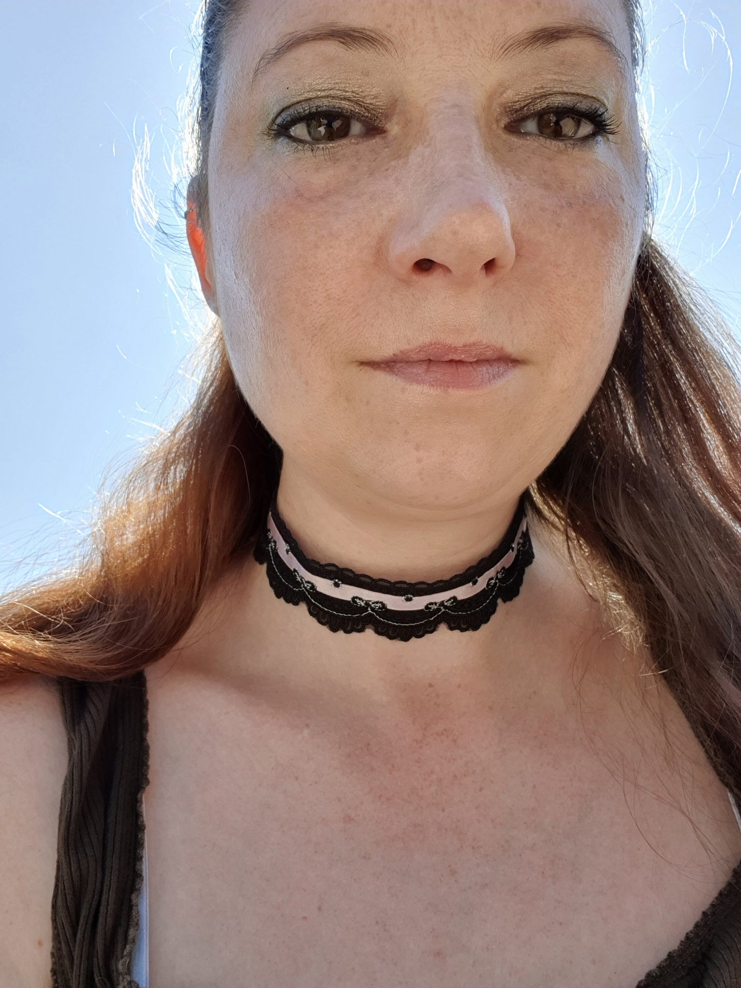 Black and Pink Lace Chokers (Non Elasticated)