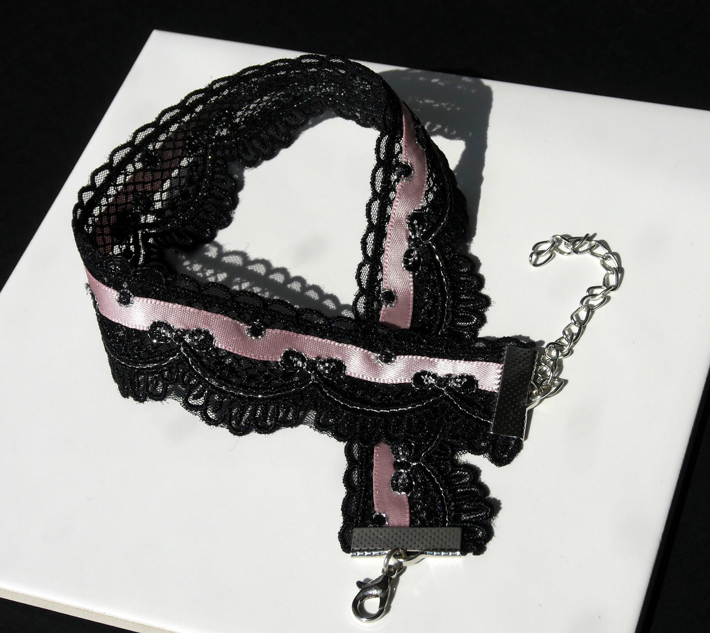 Black and Pink Lace Chokers (Non Elasticated)