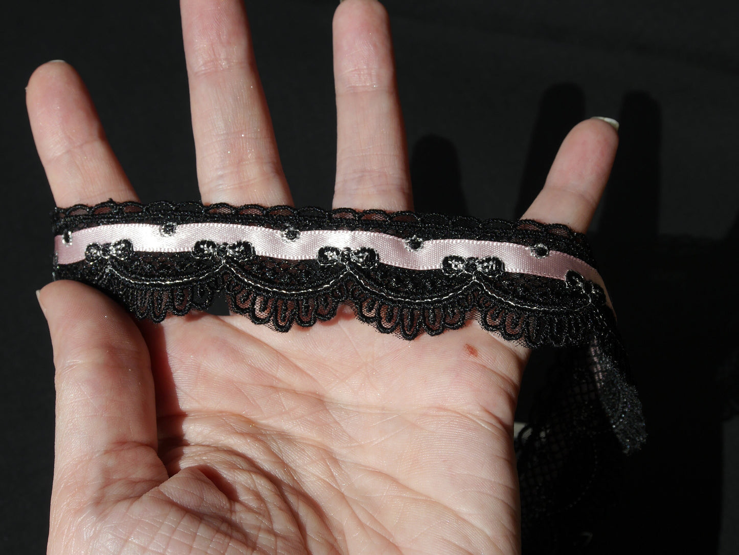 Black and Pink Lace Chokers (Non Elasticated)