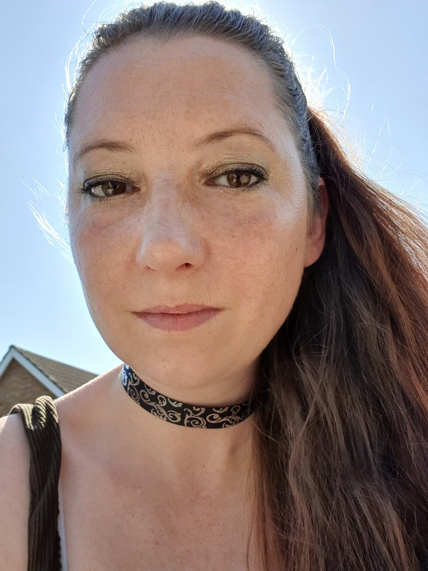 Black and Silver Print Classic Style Choker (Non Elasticated)