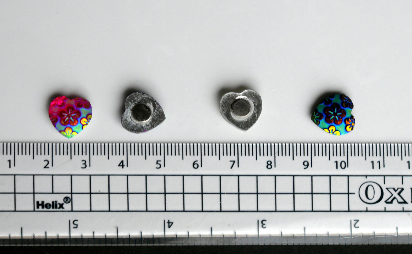 Love Heart Shaped Small Resin Fridge Magnets (Set of 10 Magnets)