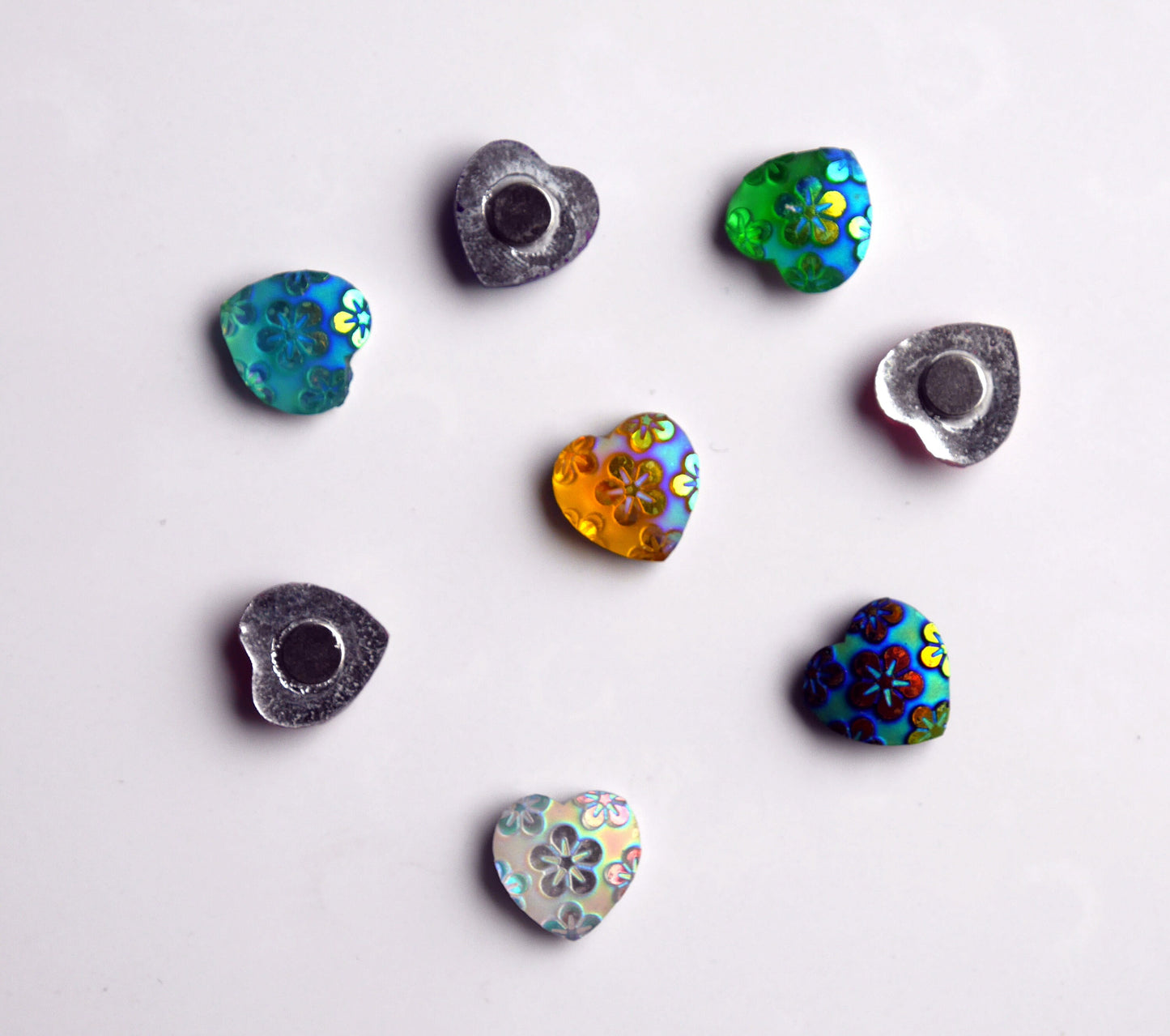Love Heart Shaped Small Resin Fridge Magnets (Set of 10 Magnets)