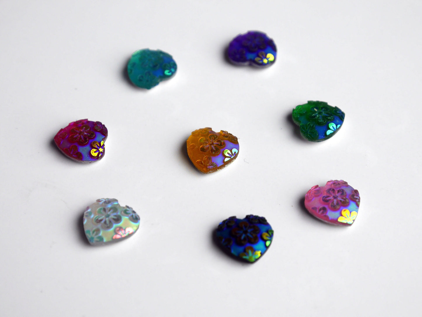 Love Heart Shaped Small Resin Fridge Magnets (Set of 10 Magnets)