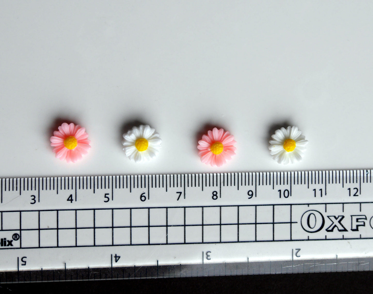 Pink and White Flower Mini Resin Fridge Magnets (Set of 10 Magnets)